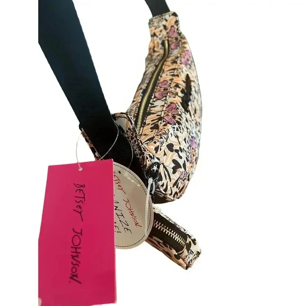 BETSY JOHNSON NWT shoulder bag with attaching coin purse cheetah - Picture 7 of 10